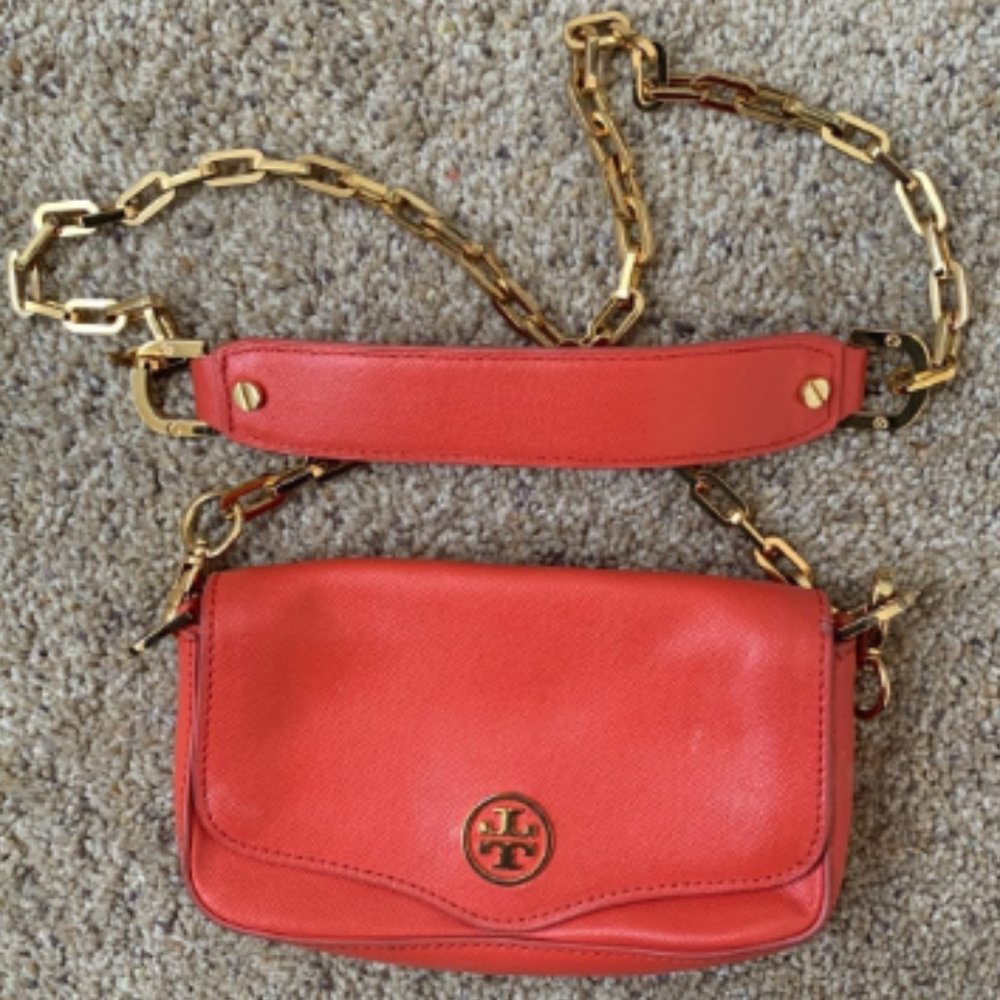 Tory Burch small coral crossbody